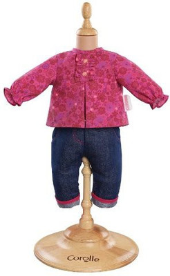 

Corolle Mon Premier Grenadine Blouse and Denim Pants for 12" Doll Fashions(Multicolor)