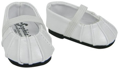 

Sophia's Baby Doll Shoes in White fit for Bitty Baby American Girl Dolls, Ballerina Doll Flats in White(Multicolor)