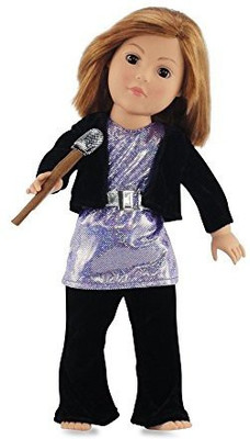 

Emily Rose Doll Clothes Pop Star Outfit - 18 Inch Doll Clothes/clothing Fits American Girl - Includes 18" Dolls Accessories(Pink)
