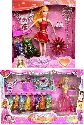 Amaya Pretty Fashion Doll427 Set Of 2(Multicolor)