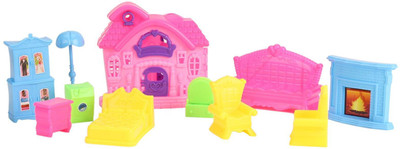 

Smiles Creation Sweet Family Doll House Big Play Set With House Hold Items toy for kid(Multicolor)