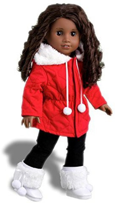 

DreamWorld Collections Winter Extravaganza 3 Piece Outfit Red Quilted Parka(Multicolor)