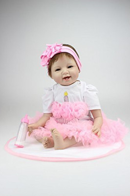 

SanyDoll Reborn Ba Soft Silicone 22Inch 55Cm Magnetic Mouth Lovely(Pink)