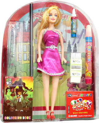 

Amaya School Girl Doll Set(Multicolor)
