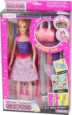 

Smiles Creation Dreamy Fashion Show Doll Set With Fashion Designing Accessories(Multicolor)