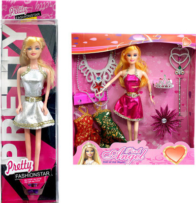 Amaya Pretty Fashion Doll176 Set Of 2(Multicolor)