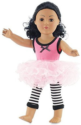 

Emily Rose Doll Clothes Have Fun Outfit With Tutu Skirt 18 Inch Clothes(Multicolor)