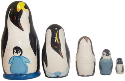 

Meena Handicrafts Emperor Penguin Nesting Dolls Set(White)