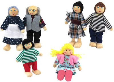 

Kuhu Creations Family Wooden Doll Puppets(Multicolor)