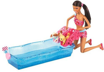 

Barbie Swim And Race Pups African American Playset(Multicolor)