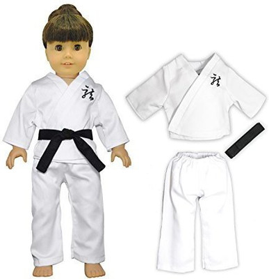 

Pink Butterfly Closet Clothes 3 Pieces Karate Set Fits American Girl Smadame(White)