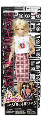 

Barbie Fashionistas Doll 31 Rock 'N' Roll Plaid - Petite' DGY54(Multicolor)