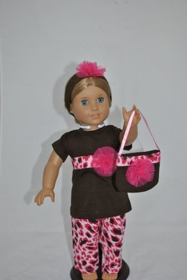 

Unique Doll Clothing Fourpiece Brown And Pink Outfit For 18"(Multicolor)
