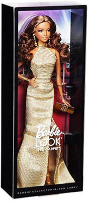 

Barbie The Look Red Carpet Black Label Collector Gold Dress(Beige)