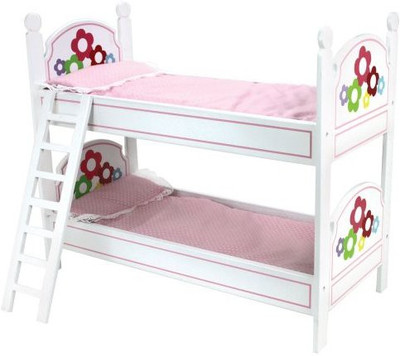

Sophia's 18 Inch Doll Bunk Bed, Doll Bedding, & Ladder Doll Furniture for American Girl Doll Bed Rooms & More! White with Hand Painted Flowers(Multicolor)