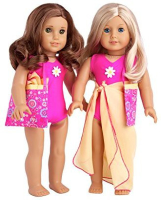 

DreamWorld Collections Beach Party 3 Piece Outfit Includes Pink Swimsuit(Multicolor)