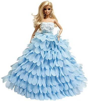 

UNI Gifts Shop Sweetheart Chiffon Handmade Layered Ruffle Dress for Barbie Doll, Blue(Multicolor)