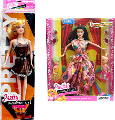 Amaya Pretty Fashion Doll233 Set Of 2(Multicolor)