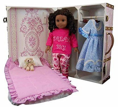 

The Queen's Treasures 18" clothes storage trunk suitcase bed bedding hangers(Multicolor)
