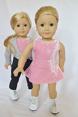

DollsHobbiesNMore Skating Outfit With Skates For American Girl S18 Inch(Multicolor)