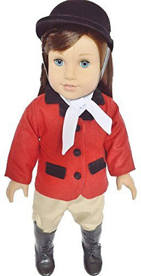 

DollsHobbiesNMore Red And Khaki Horse Riding Outfit Complete With Suede Hard(Multicolor)