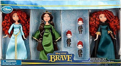 

Disney / Pixar BRAVE Movie Exclusive 6 Piece Mini Doll Set 2x Merida, Queen Elinor Triplet Brothers(Multicolor)