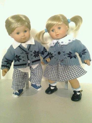 

DollsHobbiesNMore Winter Blue Set For American Girl Bitty Twins(Multicolor)