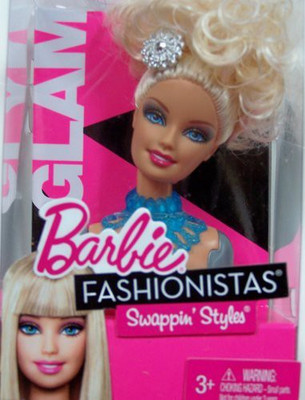 

Barbie Fashionistas Swappin' Styles Glam Head(Multicolor)