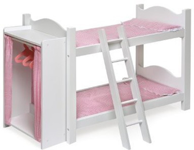 

Badger Basket Doll Bunk Beds with Ladder and Storage Armoire (fits American Girl dolls)(Multicolor)
