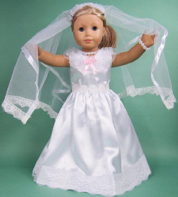 

SHOTITA Bride Outfit Communion Dress For 18" American Girl18 Inch(White)