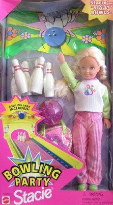 

Bowling Party Stacie Doll Barbie W Bowling Pinsbowling Ball & More (1998)(Multicolor)