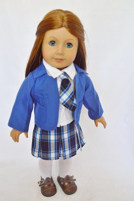 

DollsHobbiesNMore BLUE PLAID SCHOOL UNIFORM FOR AMERICAN GIRL DOLLS AND 18 INCH DOLLS(Pink)