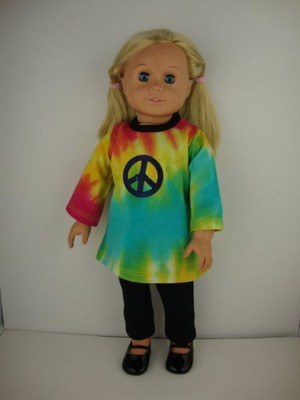 

Olivia's Doll Closet A Casual 2 Pc Multi Color Tye Dye Pant Set Designed For 18(Multicolor)