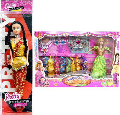 

Amaya Pretty Fashion Doll48 Set Of 2(Multicolor)