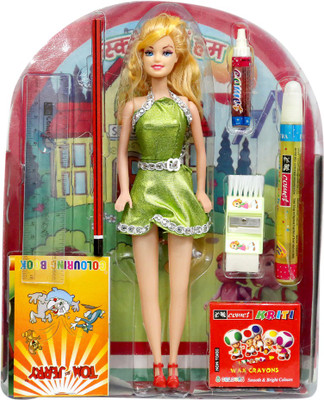 Amaya School Girl Doll Set 3(Multicolor)