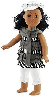 

Emily Rose Doll Clothes 18 Inch Clothes Ruffled Shirt & Leggings Outfit Fits 18"(Multicolor)