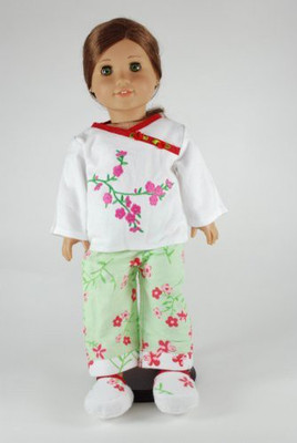 

Unique Doll Clothing Oriental Pajama Set For 18" Including The American Girl Line(Multicolor)