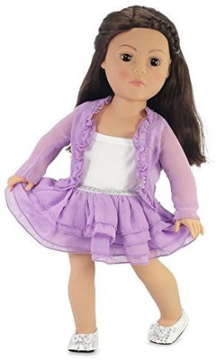

Emily Rose Doll Clothes 18 Inch Clothes Purple Cardigan Tutu Style Skirt Outfit(Multicolor)