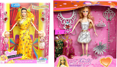 Amaya Pretty Fashion Doll364 Set Of 2(Multicolor)