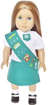 

DollsHobbiesNMore Junior Girl Scouts Outfit For 18 Inch American Girl(Multicolor)
