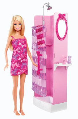 

Barbie Glam Shower Playset(Pink)