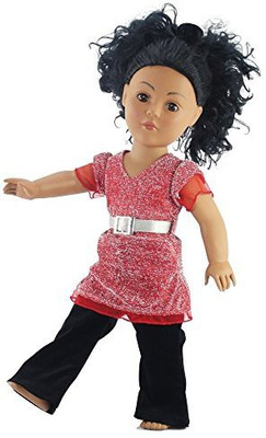 

Emily Rose Doll Clothes 18 Inch Long Sparkly Top & Velvet Pants Outfit Fits 18"(Multicolor)