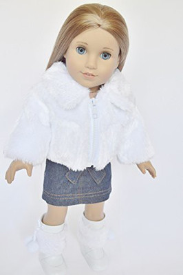 

DollsHobbiesNMore White Fur Jacket For American Girl(Multicolor)