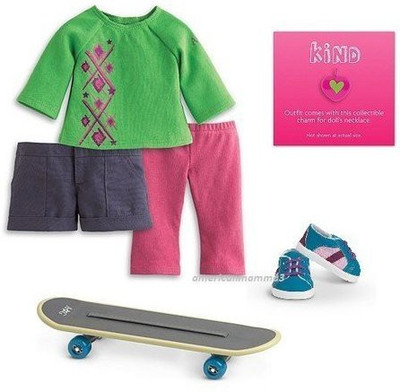

American Girl Skateboard Set + Charm For My Ag 2013(Multicolor)