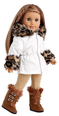 

DreamWorld Collections Winter Fun Ivory Parka With Leggings And Boots 18 Inch(Multicolor)