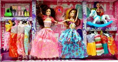 

Deep New Fashion Doll Twins Dolls with Fashion Wardrobe & Accessaries(Multicolor)