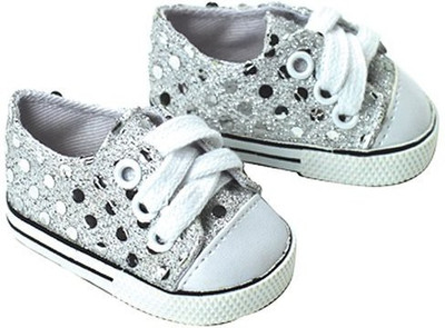 

Sophia's 18 Inch Sneakers Silver Glitter Sneakers Shoes Fit 18 Inch(White)