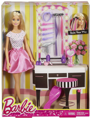 

Barbie DOLL & PLAY SET STYLE YOUR WAY - DJP92(Multicolor)