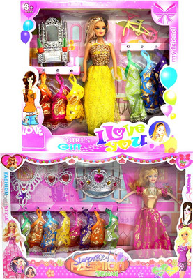 Amaya Pretty Fashion Doll424 Set Of 2(Multicolor)