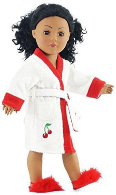 

Emily Rose Doll Clothes 18 Inch Robe Cherry Bathrobe Fits American Girl(Multicolor)